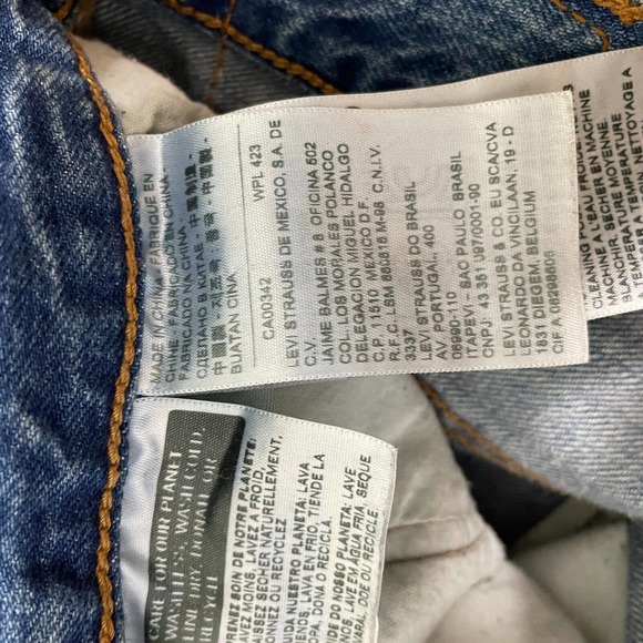 Levis 501 Button Fly Jeans Distressed Acid Wash - Picture 7 of 12
